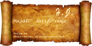 Hajdú Juliánusz névjegykártya